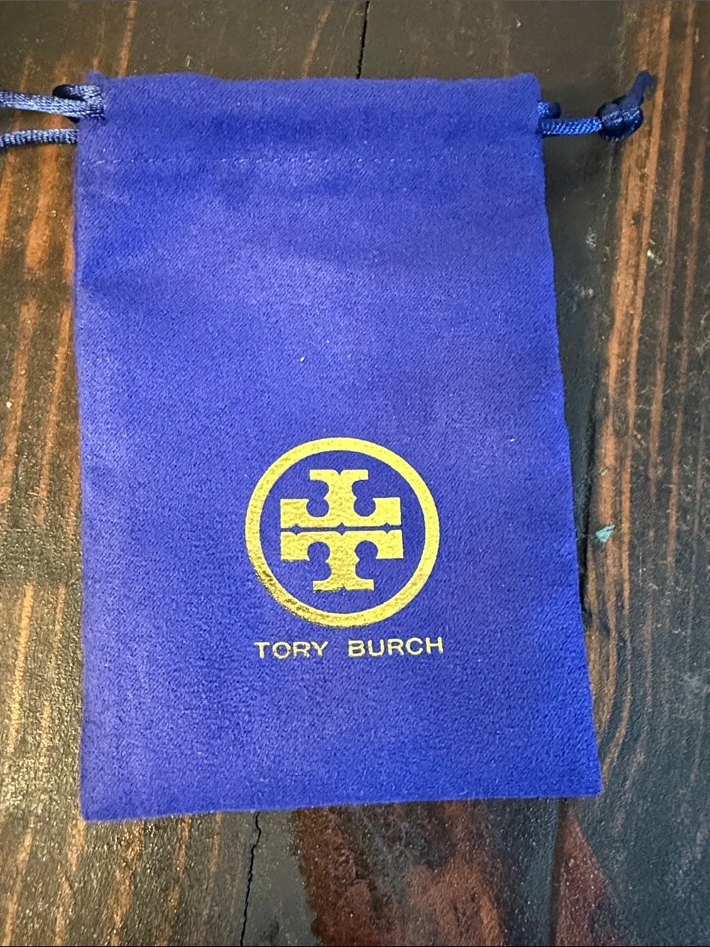 Tory Burch Silver Logo Drop Hoop Earrings